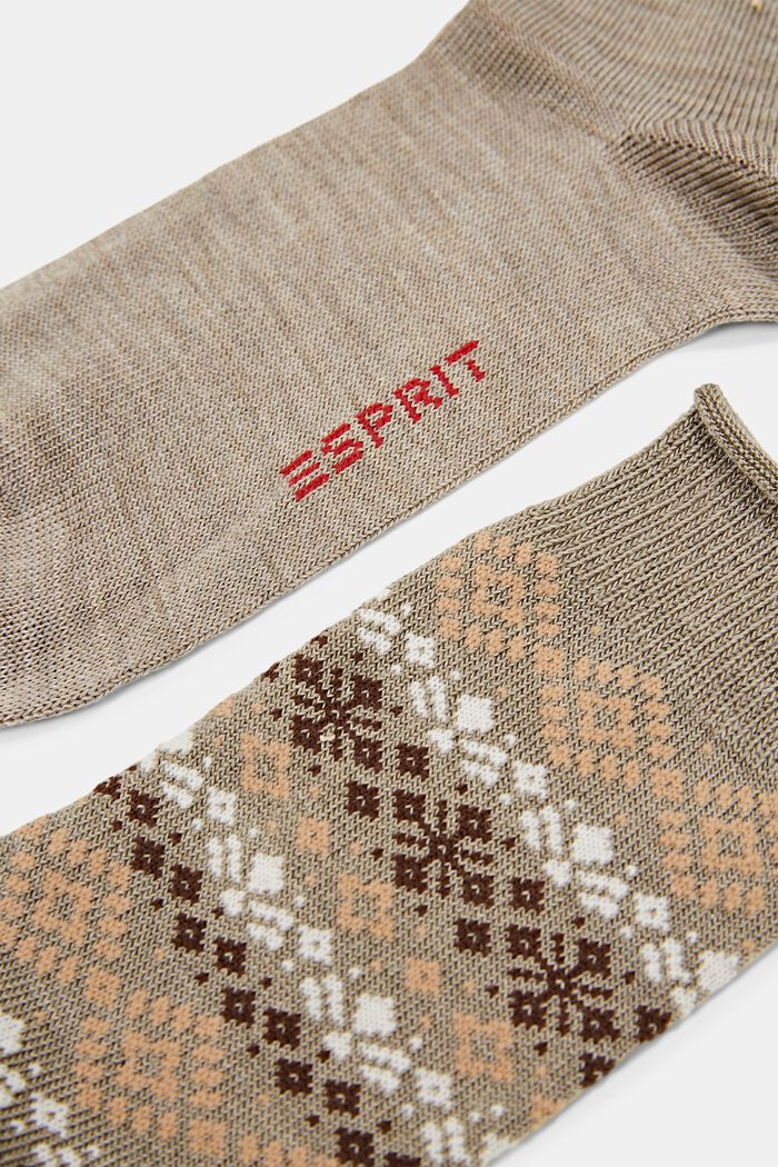Pack de 2 pares de calcetines con diseño noruego, NUT MELANGE, detail image number 1