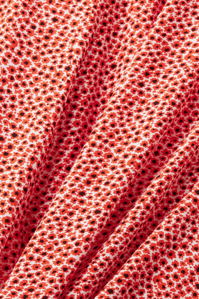Falda midi con diseño floral allover, ORANGE RED, detail image number 5