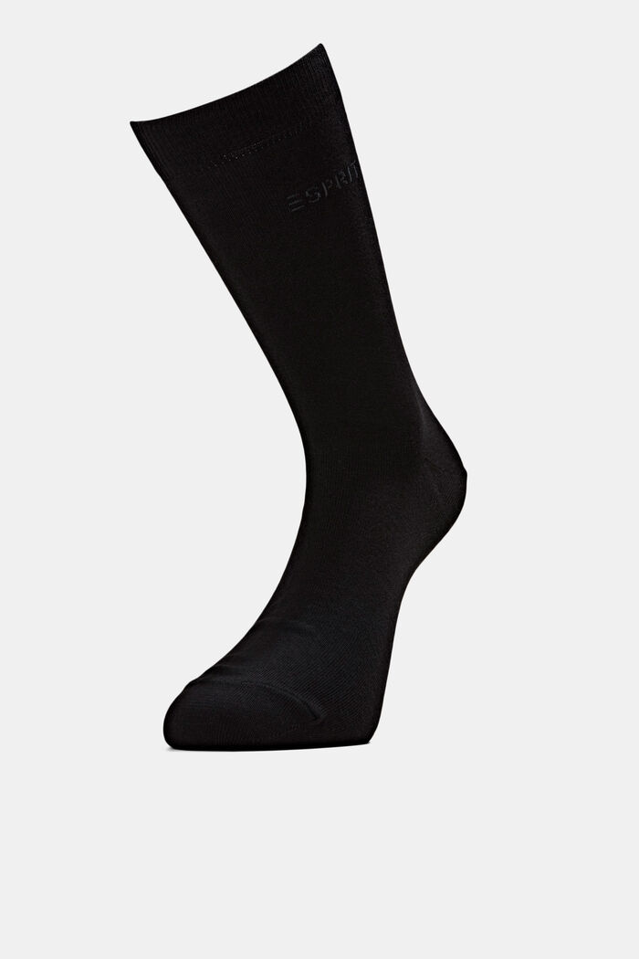 Pack de 2 pares de calcetines de punto, en algodón ecológico, BLACK, detail image number 0