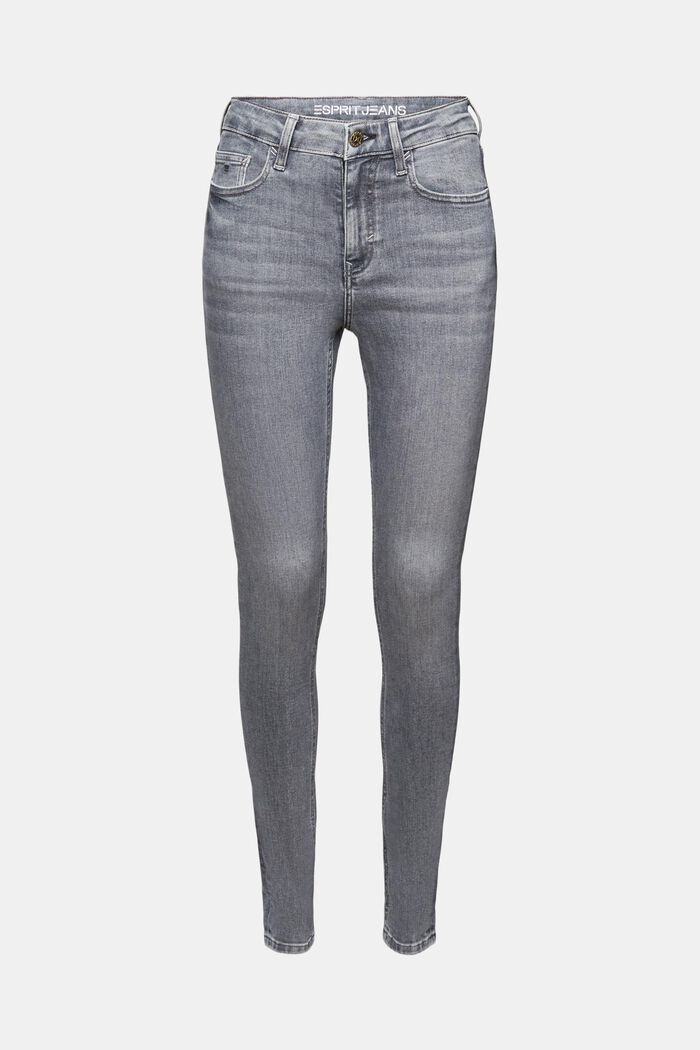Jeans high rise skinny fit, GREY MEDIUM WASHED, detail image number 7