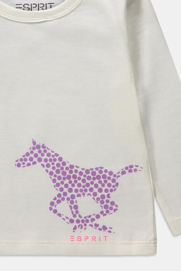 Camiseta de manga larga con estampado de caballos, algodón ecológico, DUSTY NUDE, detail image number 2