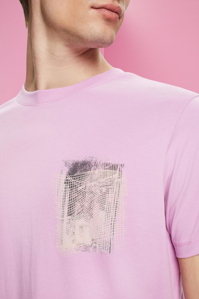 Camiseta de algodón sostenible con estampado, LILAC, detail image number 2