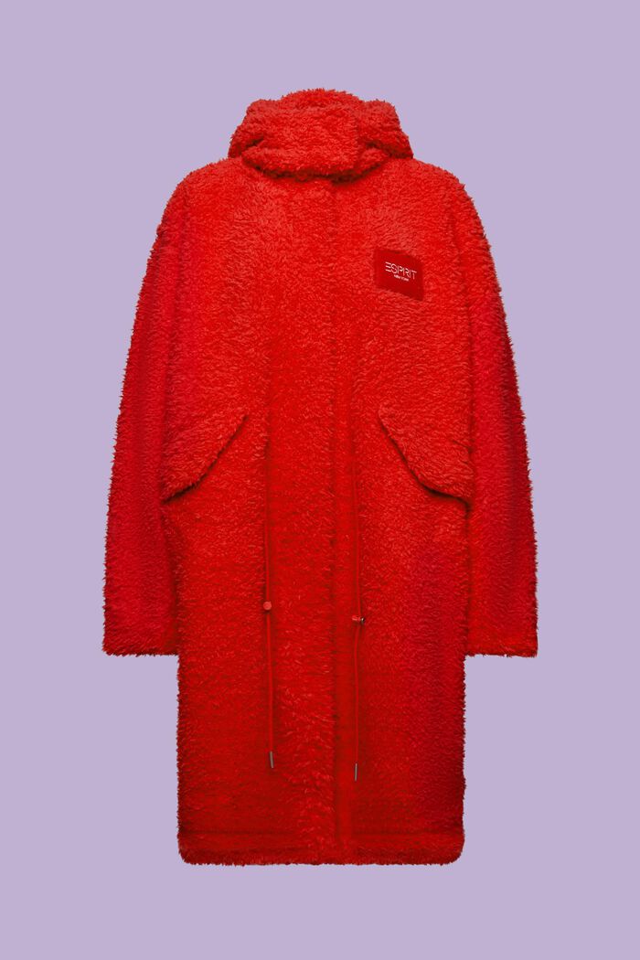 Parka con capucha de pelo sintético, DARK RED, detail image number 7