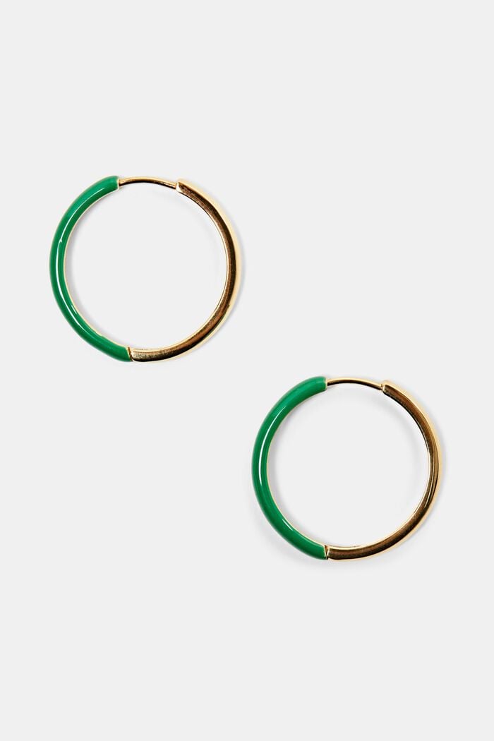 Minipendientes de aro bicolor, GREEN, detail image number 0