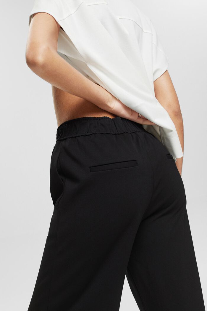 Pantalón de pernera ancha con cintura elástica, BLACK, detail image number 4