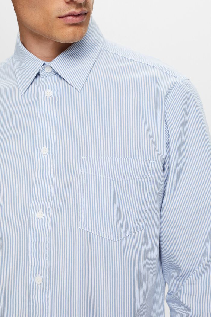 Camisa a rayas en popelina de algodón, LIGHT BLUE, detail image number 2