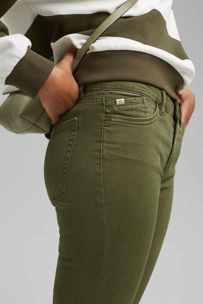 Pantalón capri en algodón ecológico, KHAKI GREEN, detail image number 2