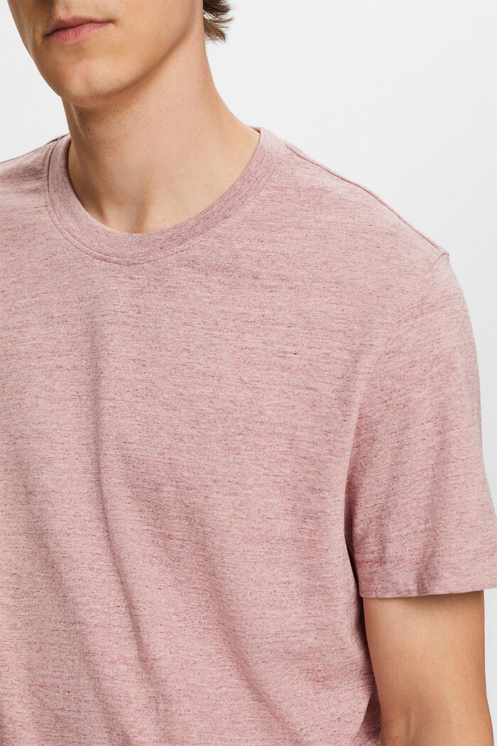 Camiseta de cuello redondo, 100% algodón, OLD PINK, detail image number 2