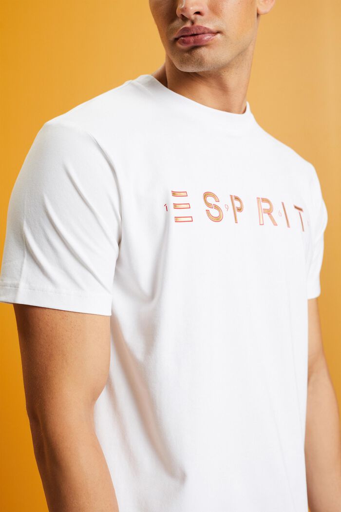 Camiseta realizada en jersey de algodón con logotipo, WHITE, detail image number 2