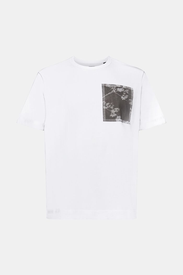 Camiseta de algodón con estampado en el pecho, WHITE, detail image number 7