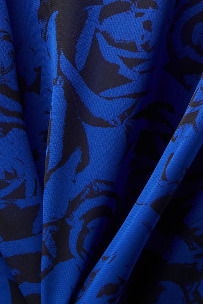 Blusa estampada en gasa con cordón, BRIGHT BLUE, detail image number 5