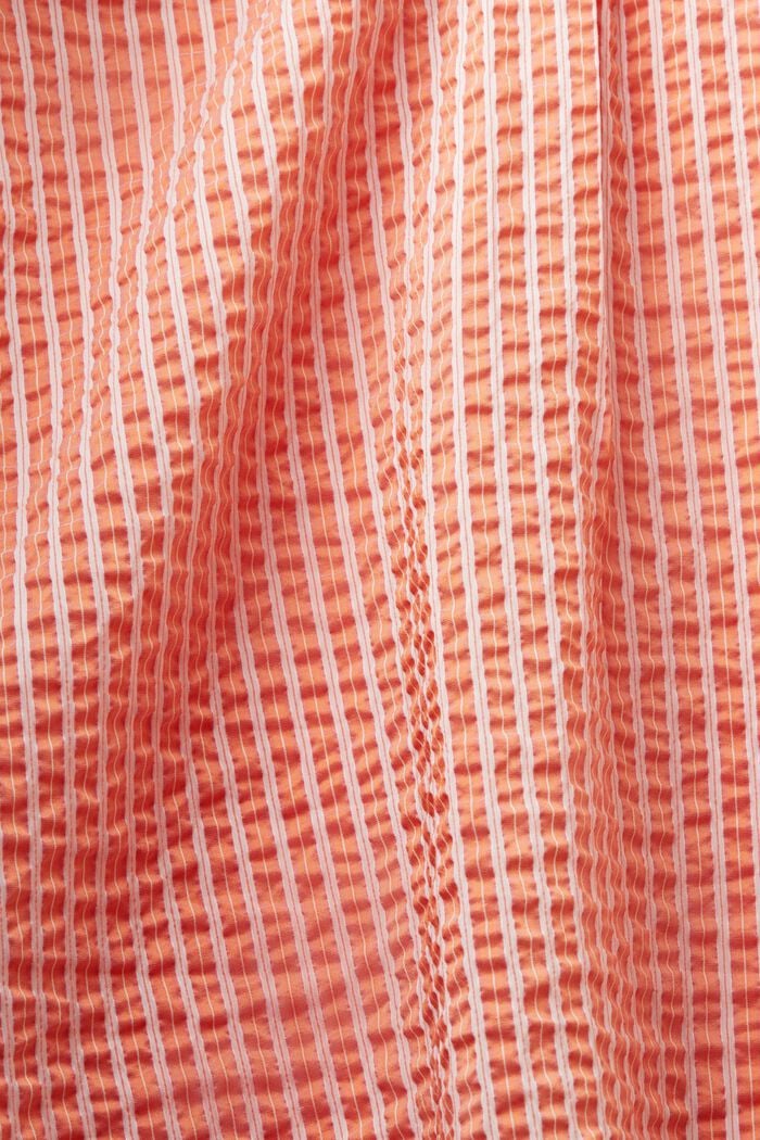 Blusa camisera de rayas con efecto arrugado, BRIGHT ORANGE, detail image number 6