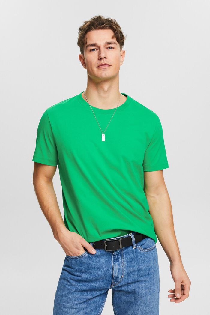 Camiseta de jersey con cuello redondo, NEW GREEN, detail image number 0