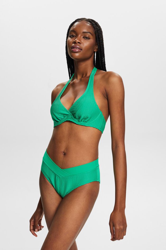 Braguita de bikini de tejido reciclado con textura, GREEN, detail image number 0