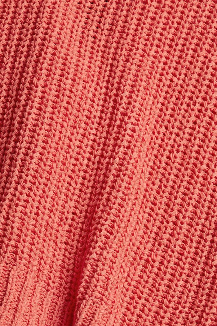Cárdigan de hilo de cinta, mezcla de algodón, CORAL, detail image number 4