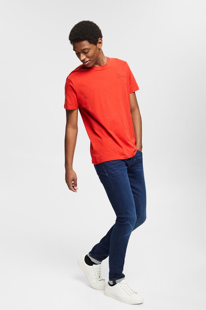Camiseta de jersey con estampado, 100 % algodón ecológico, RED ORANGE, detail image number 5