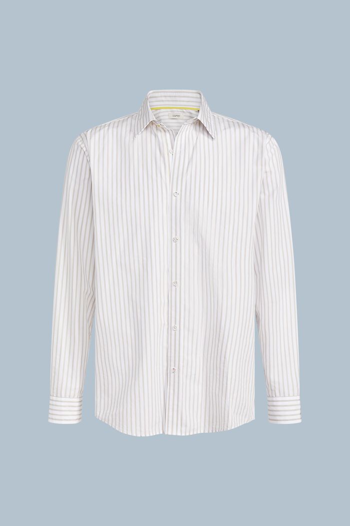 Camisa de popelina de algodón con diseño a rayas, LIGHT GREY, detail image number 5