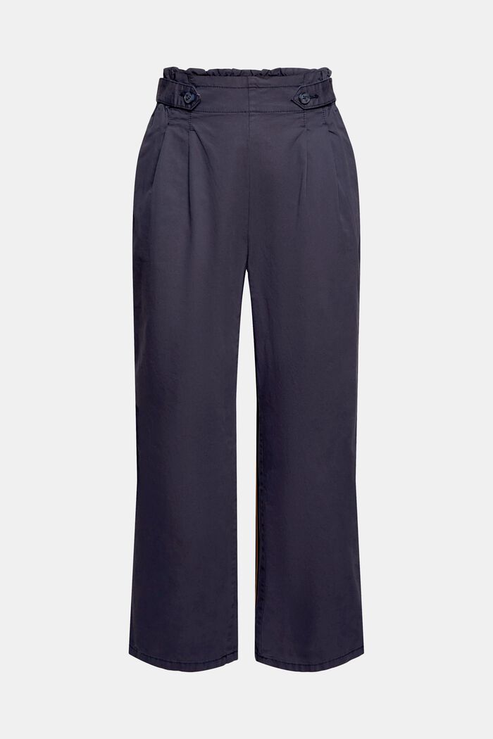 Pantalón tobillero con cintura elástica, 100% algodón, NAVY, detail image number 6