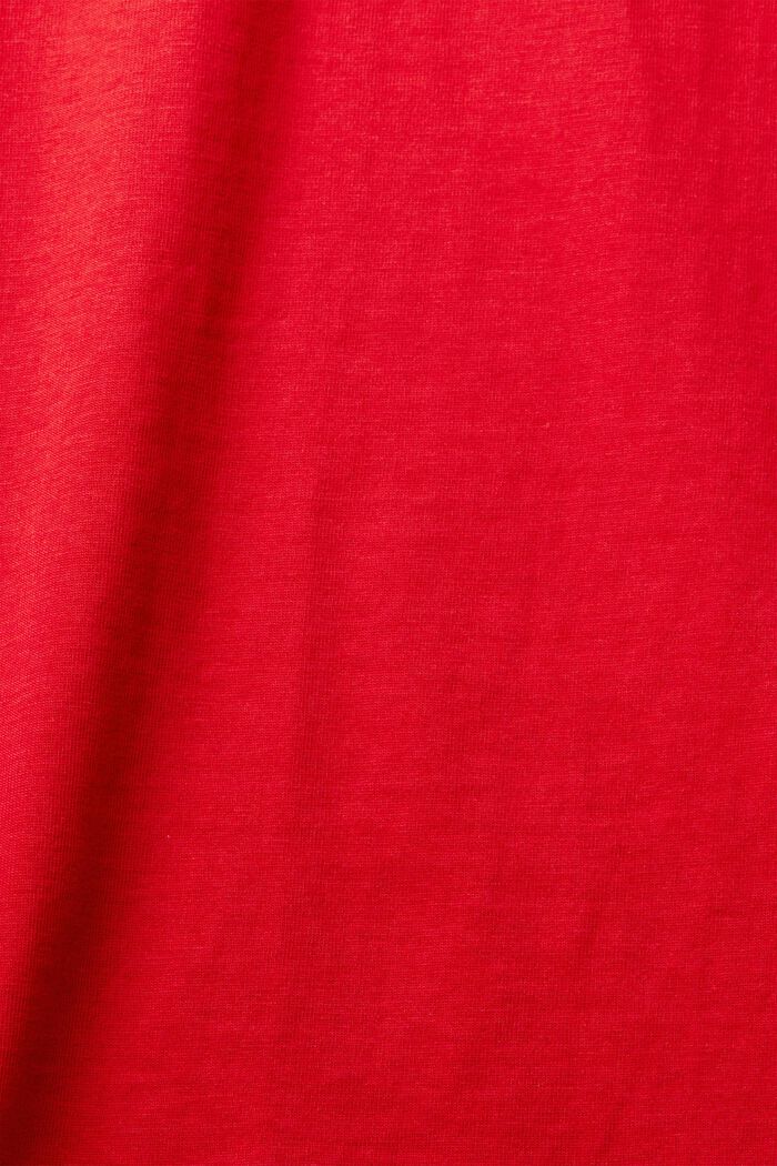 Camiseta de manga larga con estampado de corazones, 100% algodón, DARK RED, detail image number 4