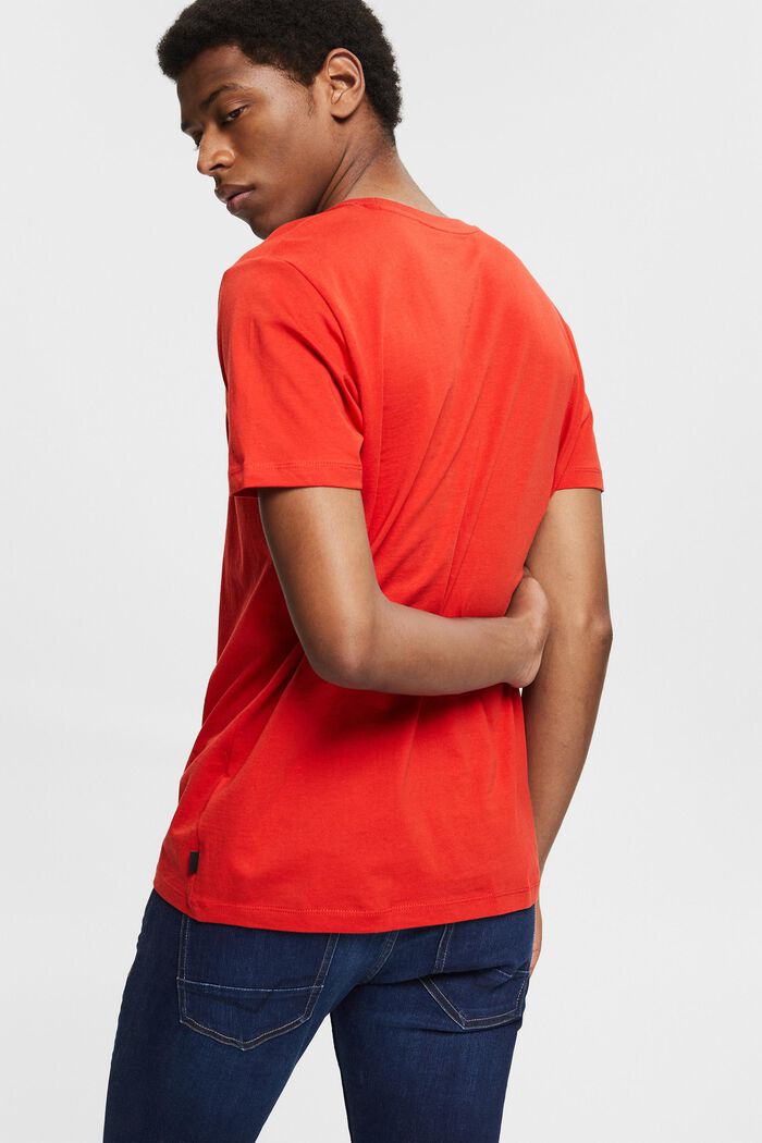 Camiseta de jersey con estampado, 100 % algodón ecológico, RED ORANGE, detail image number 3