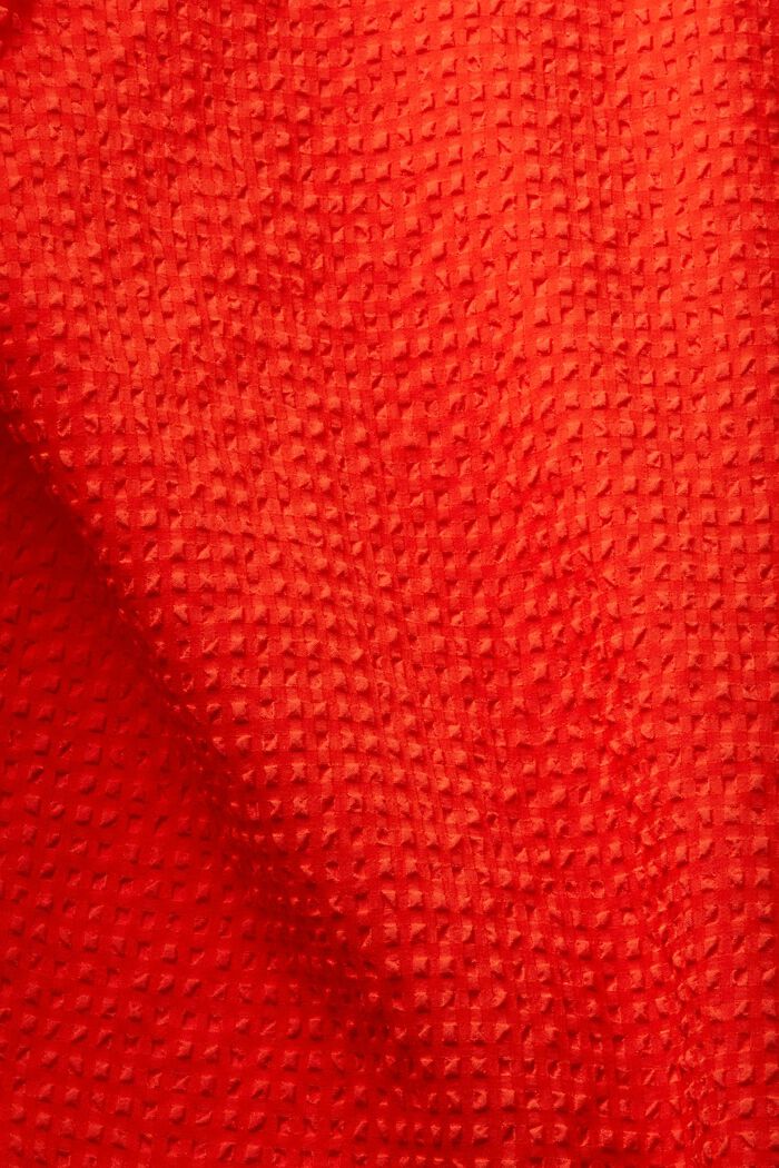 Blusa en tejido de sirsaca con mangas abullonadas, ORANGE RED, detail image number 4
