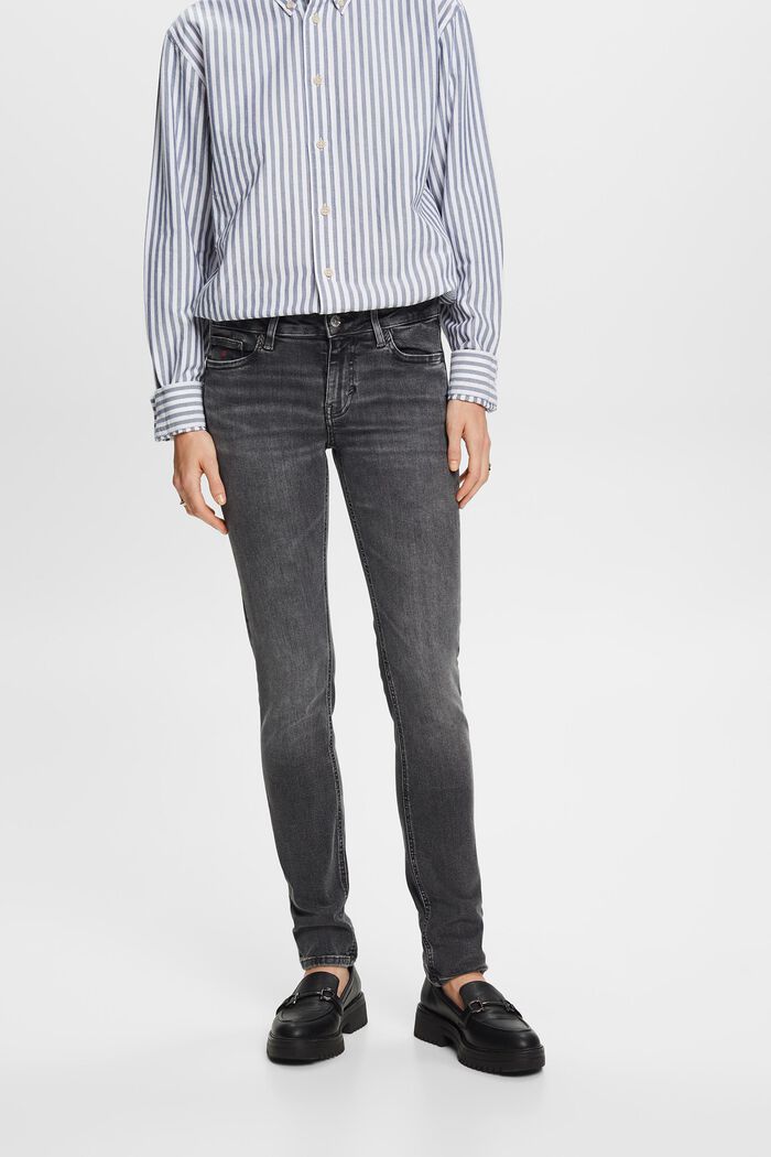 Jeans mid-rise slim fit, BLACK DARK WASHED, detail image number 0