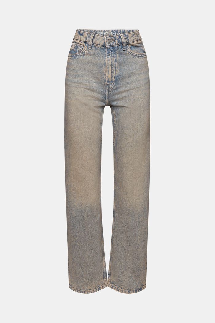 Jeans high-rise straight fit de estilo retro, BLUE LIGHT WASHED, detail image number 7