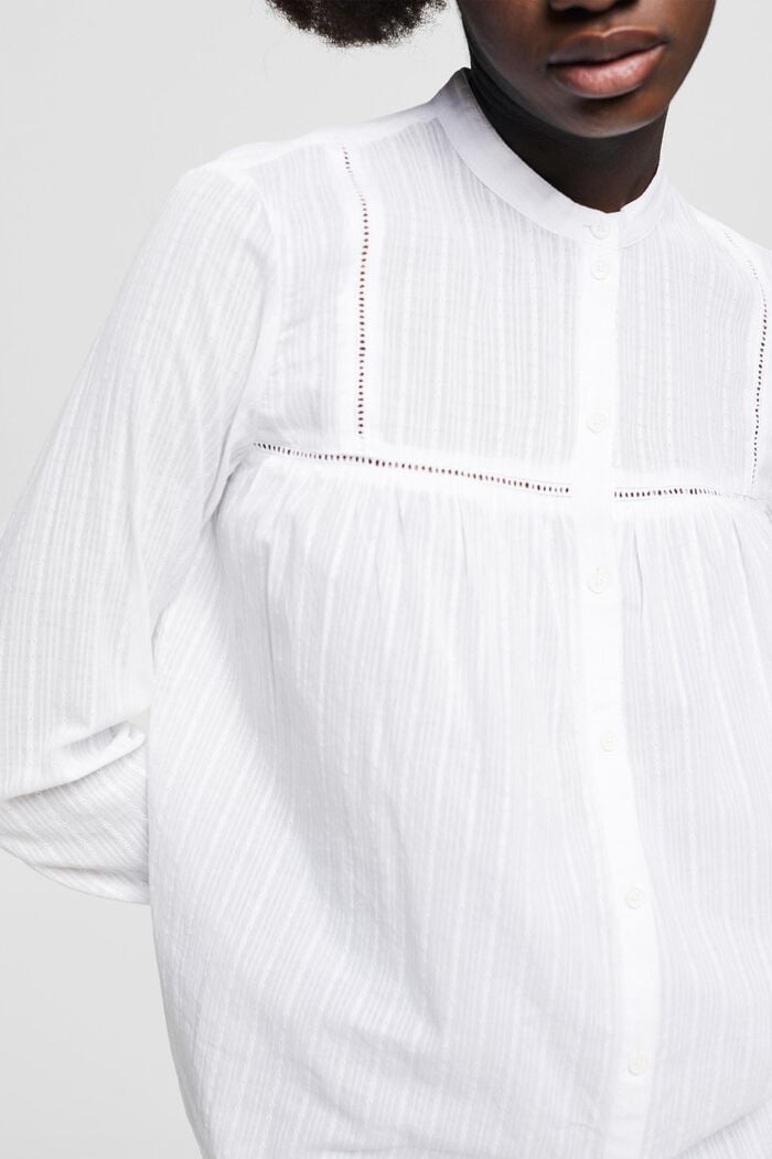 Camisa en 100 % algodón, WHITE, detail image number 2