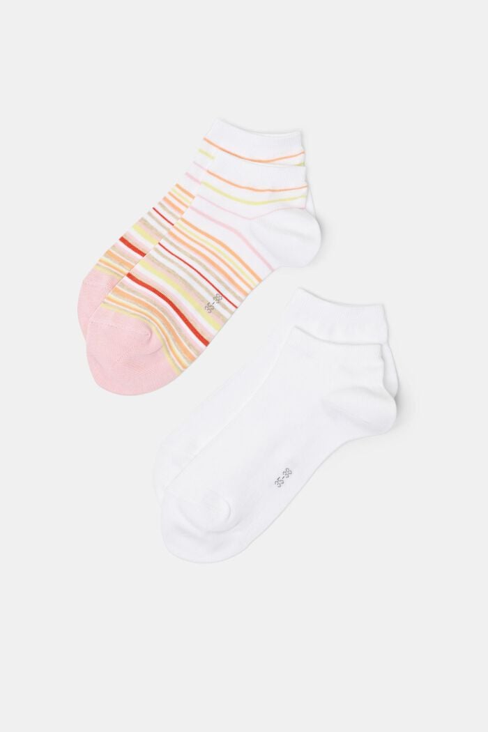 Pack de 2 pares de calcetines de algodón ecológico, ROSE/WHITE, detail image number 0