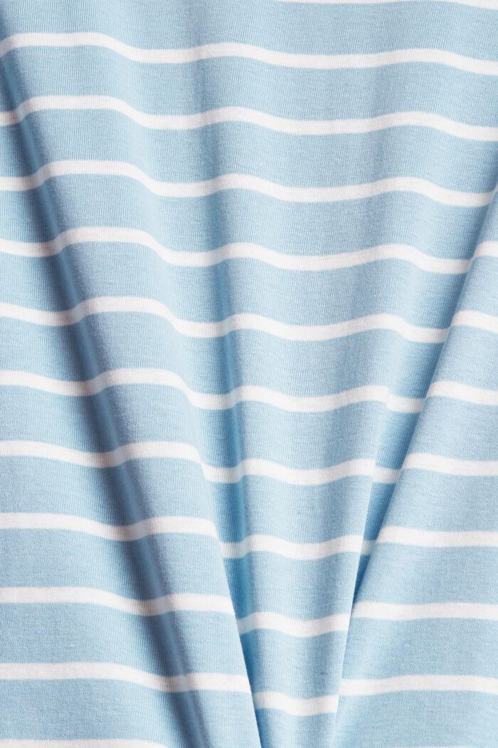 Camiseta con diseño a rayas, 100 % algodón ecológico, GREY BLUE, detail image number 4