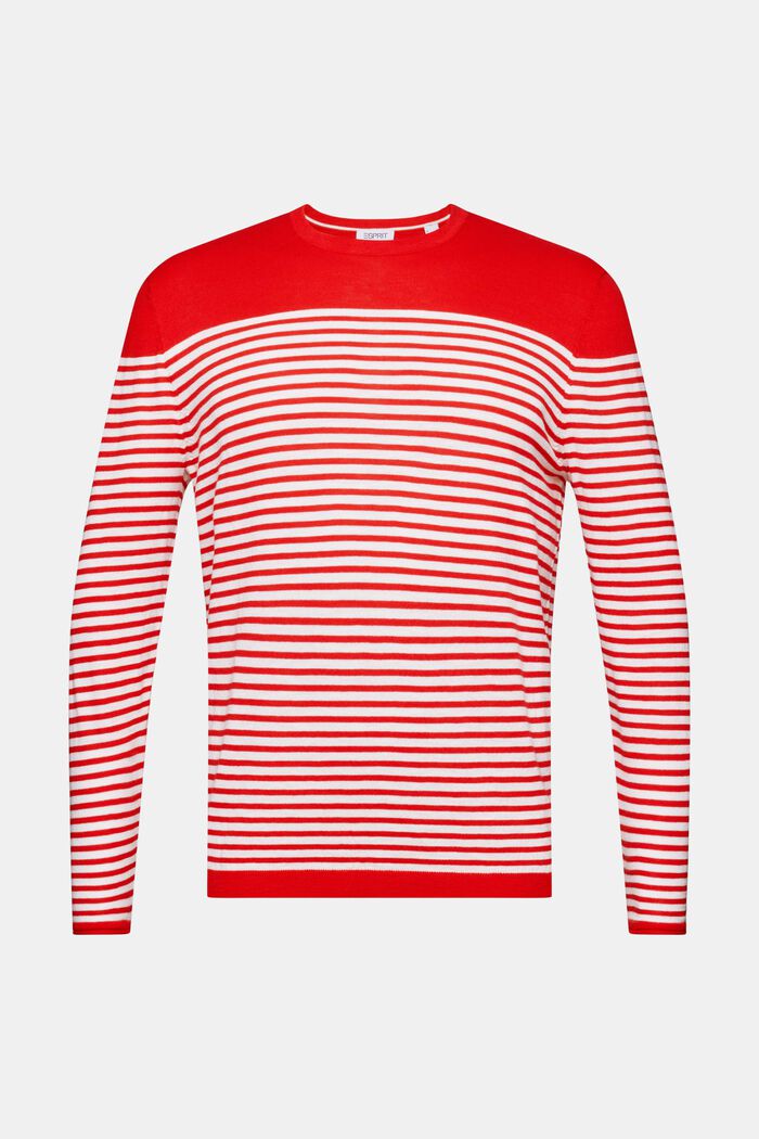 Jersey de algodón a rayas, RED, detail image number 6