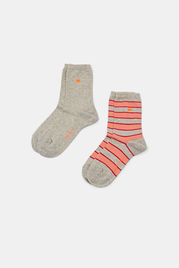 Pack de 2 pares de calcetines a rayas, STORM GREY, detail image number 0