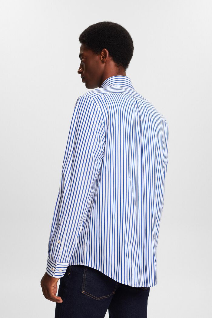 Camisa de popelina de algodón con diseño a rayas, BRIGHT BLUE, detail image number 4