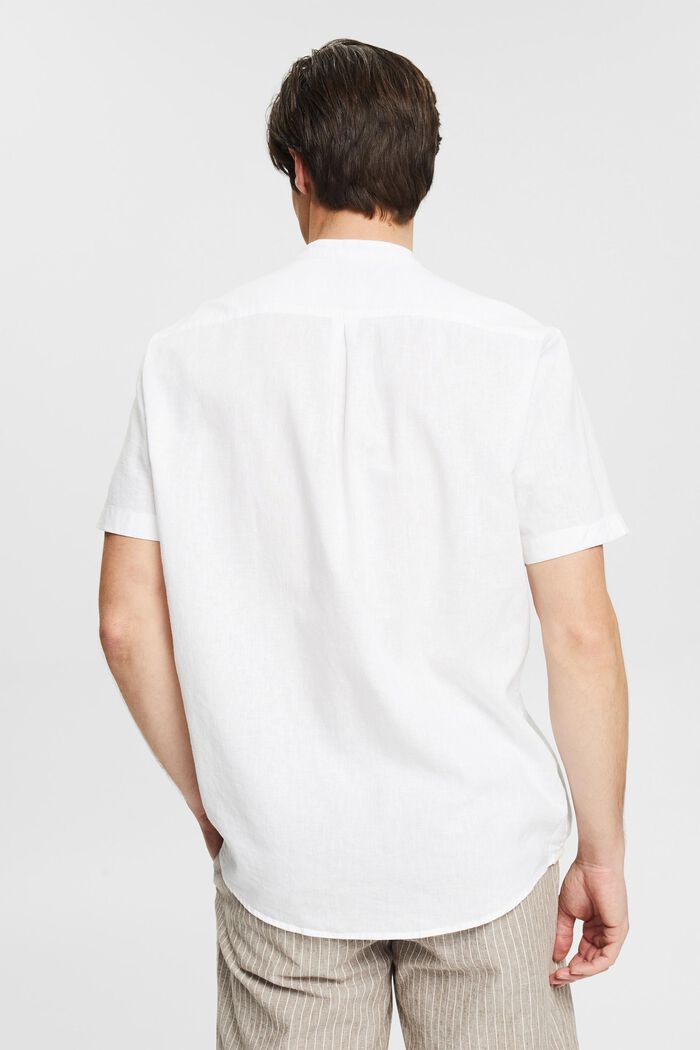 Camisa realizada en mezcla de lino, WHITE, detail image number 3