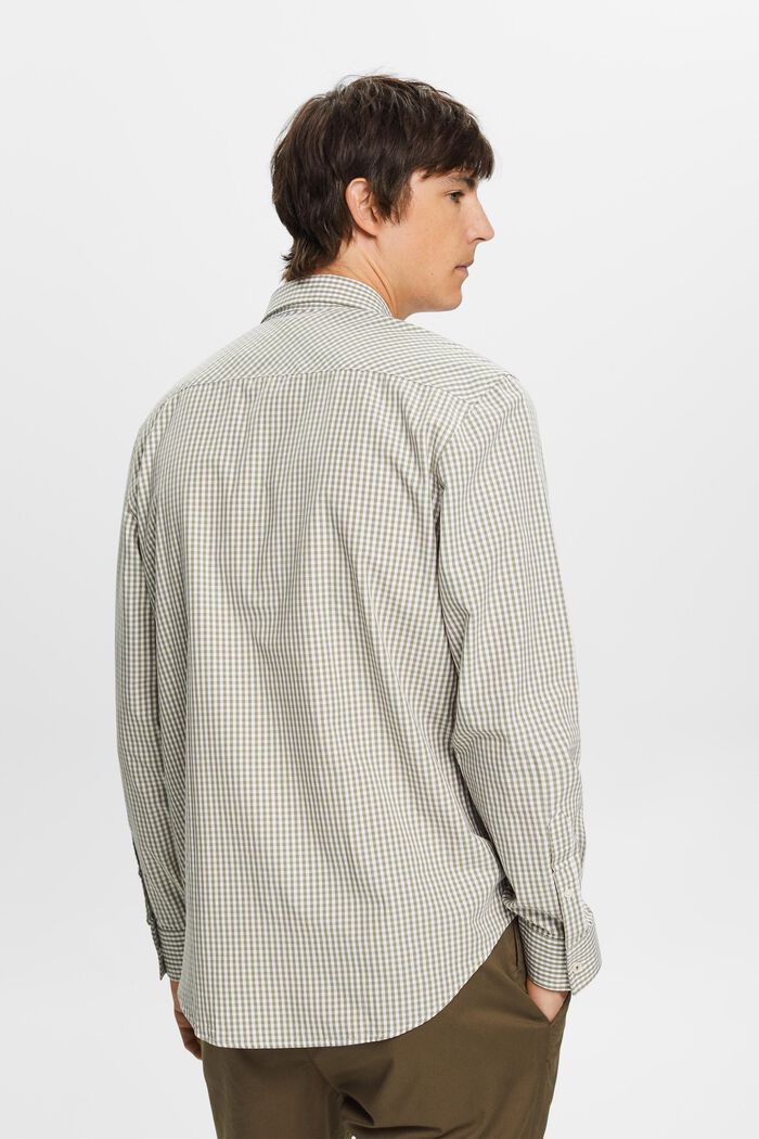 Camisa de cuadros vichy con cuello abotonado, 100% algodón, LIGHT KHAKI, detail image number 3