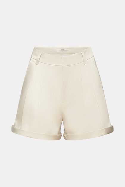 Pantalones cortos de satén con efecto lavado, LIGHT TAUPE, overview