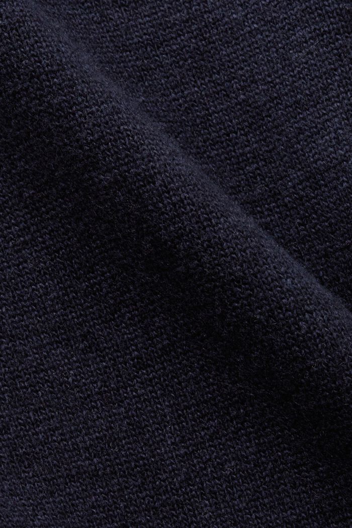 Cárdigan en mezcla de lana con cuello en pico, NAVY, detail image number 5