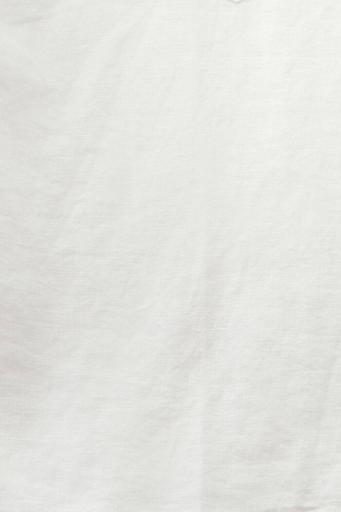 Blusa camisera de algodón y lino, OFF WHITE, detail image number 5