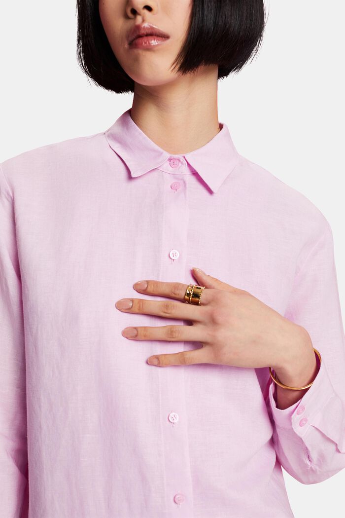 Camisa de lino y algodón, PINK, detail image number 2