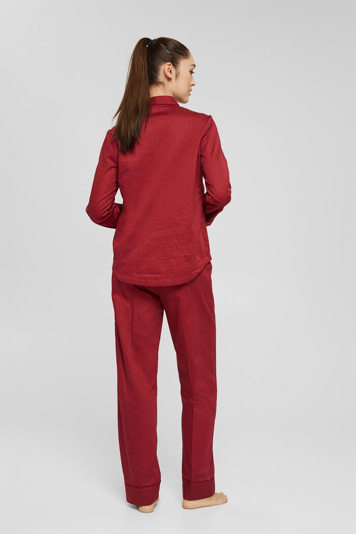 Pijama largo en 100% algodón, CHERRY RED, detail image number 1