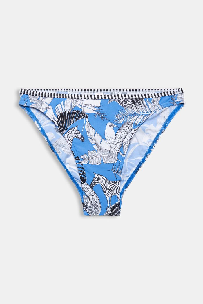 Reciclada: braguita de bikini con estampado tropical, BLUE, detail image number 4