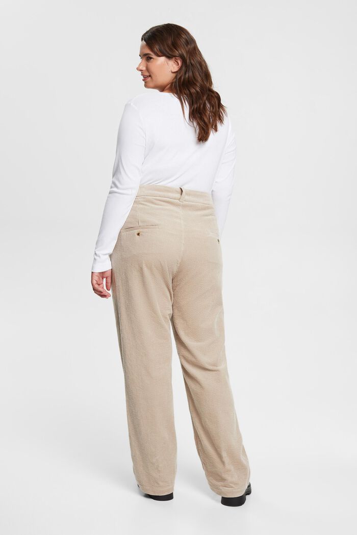CURVY pantalón de pana, 100 % algodón, LIGHT TAUPE, detail image number 3