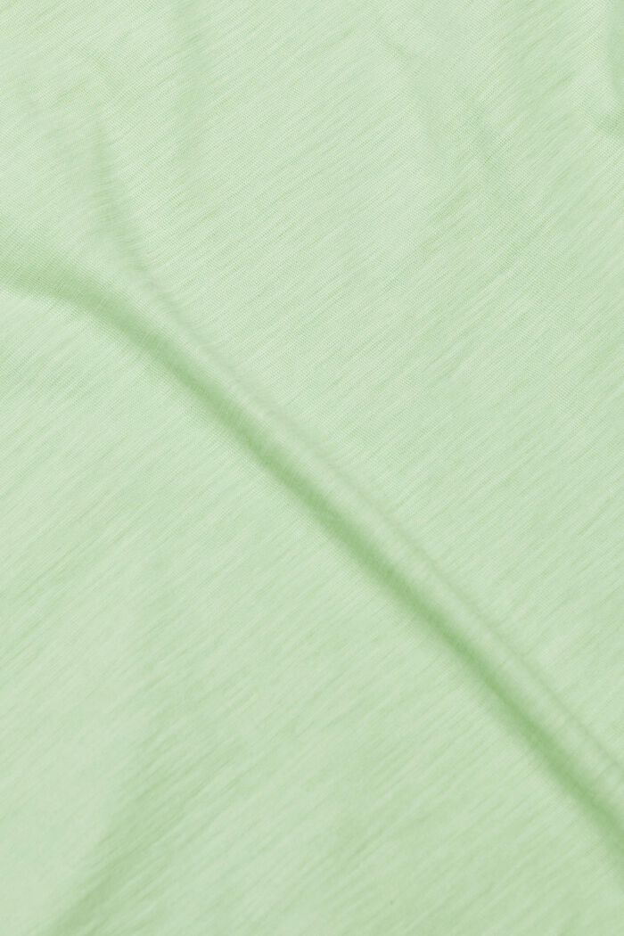 Camiseta flameada con cuello en pico, LIGHT GREEN, detail image number 5