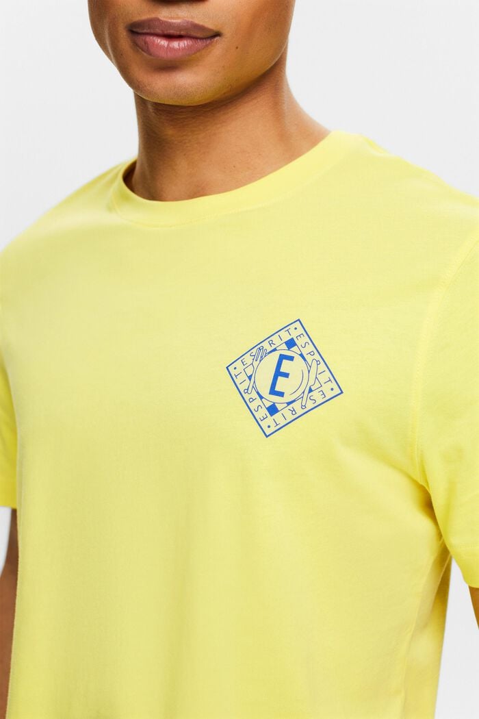 Camiseta en jersey de algodón con logotipo, PASTEL YELLOW, detail image number 3