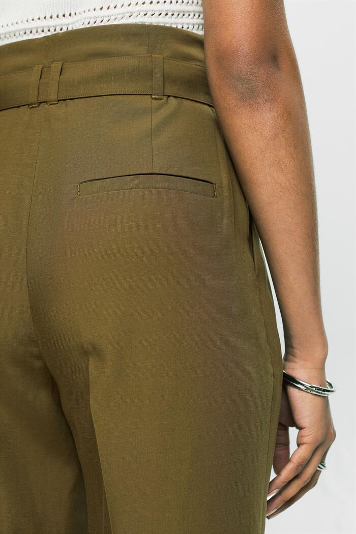 Mix and Match Pantalones culotte de tiro alto, KHAKI GREEN, detail image number 3