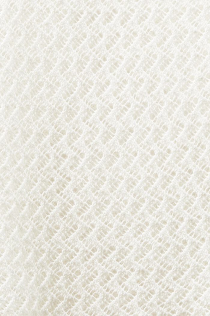 Jersey sin mangas, cuello en pico y textura, OFF WHITE, detail image number 4
