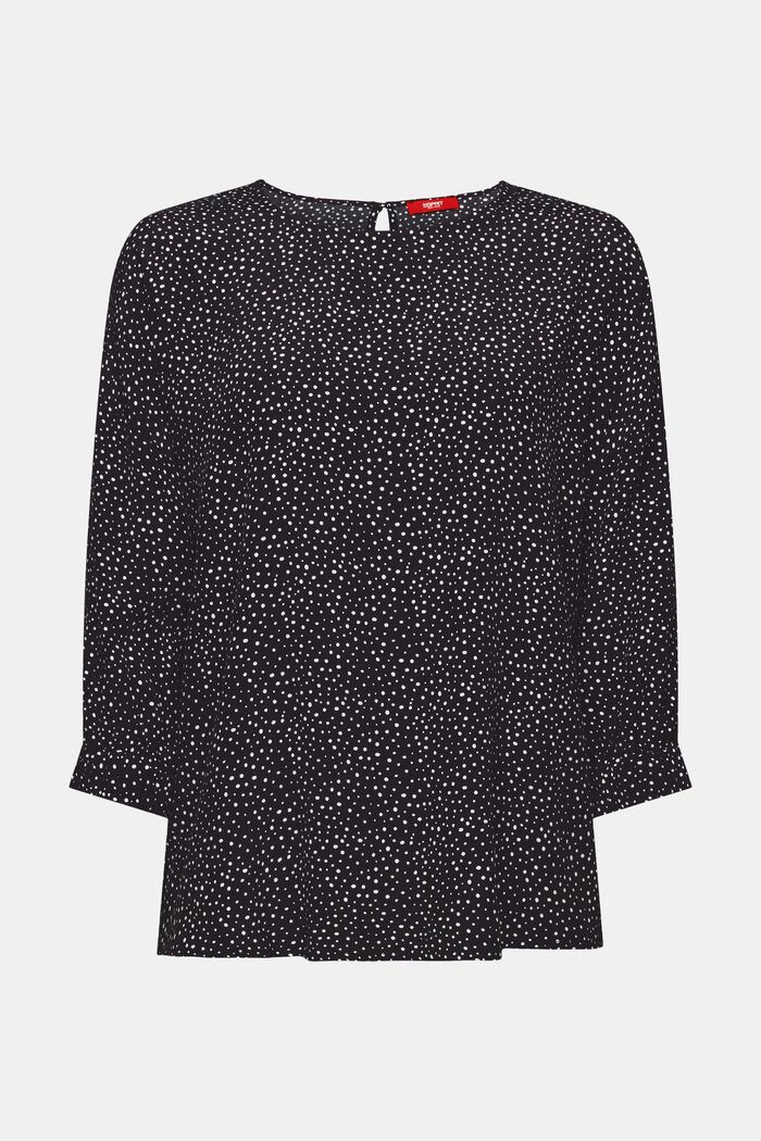 Blusa holgada con estampado, BLACK, detail image number 6