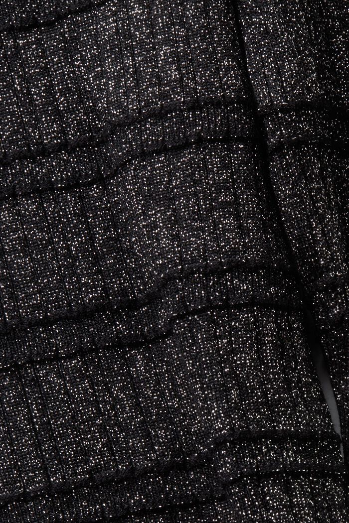 Jersey de cuello alto con brillo, LENZING™ ECOVERO™, BLACK, detail image number 5