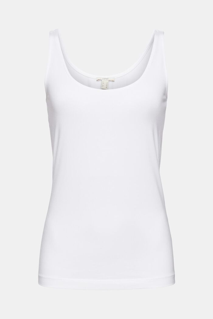 Camiseta de algodón ecológico sin mangas, WHITE, detail image number 6