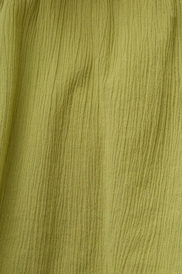 Pantalón corto de algodón sin cierre con efecto arrugado, PISTACHIO GREEN, detail image number 6